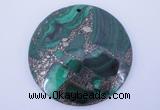 NGP250 7*45mm fashion malachite & pyrite gemstone pendants