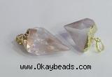 NGP2502 18*20mm - 15*25mm faceted nuggets white crystal pendants