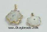 NGP2505 18*25mm - 30*40mm freeform druzy agate pendants