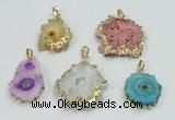 NGP2511 18*25mm - 30*40mm freeform druzy agate pendants