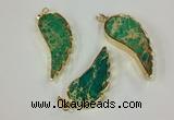 NGP2528 18*40mm - 22*55mm wing-shaped sea sediment jasper pendants