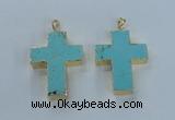 NGP2532 30*40mm - 40*50mm cross turquoise pendants wholesale