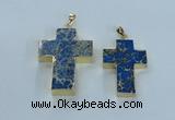 NGP2536 30*40mm - 40*50mm cross sea sediment jasper pendants