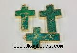 NGP2537 30*45mm - 40*50mm cross sea sediment jasper pendants