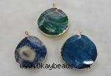 NGP2548 48*50mm - 55*55mm freeform agate gemstone pendants