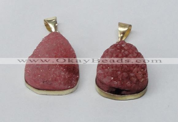 NGP2564 22*30mm teardrop druzy agate gemstone pendants