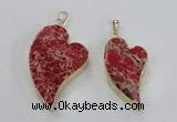 NGP2598 25*35mm - 35*45mm heart sea sediment jasper pendants