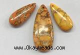 NGP260 15*30mm - 20*50mm flat teardrop sea sediment jasper pendants set