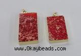 NGP2615 20*40mm - 25*45mm rectangle sea sediment jasper pendants