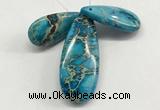 NGP263 15*30mm - 20*50mm flat teardrop sea sediment jasper pendants set