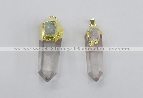 NGP2633 12*35mm - 15*45mm sticks white crystal pendants wholesale