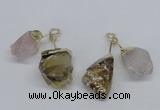 NGP2681 18*25mm - 20*25mm nuggets mixed quartz pendants wholesale