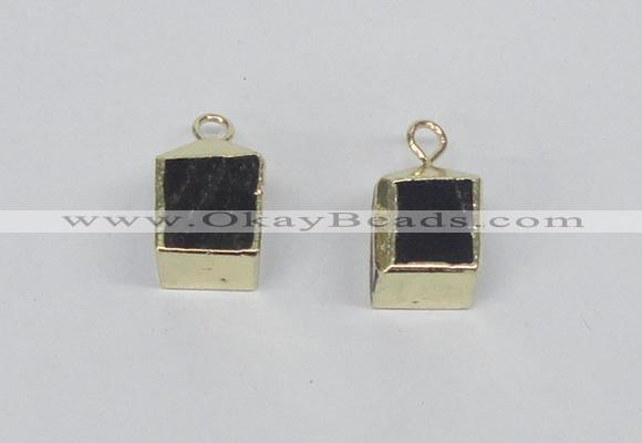 NGP2731 11*13mm - 12*15mm cube smoky quartz gemstone pendants