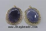 NGP2756 50*60mm oval agate gemstone pendants wholesale