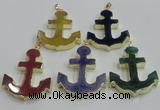 NGP2789 40*50mm anchor agate gemstone pendants wholesale