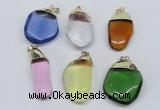 NGP2800 15*30mm - 25*35mm freeform crystal glass pendants wholesale