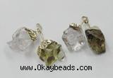 NGP2808 18*25mm - 20*25mm nuggets mixed quartz pendants wholesale