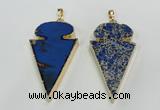 NGP2823 25*50mm - 27*55mm arrowhead sea sediment jasper pendants