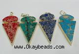 NGP2824 25*50mm - 27*55mm arrowhead sea sediment jasper pendants