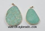 NGP2837 30*40mm - 40*50mm freeform amazonite gemstone pendants