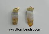 NGP2839 8*25mm - 12*40mm sticks druzy citrine gemstone pendants