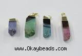 NGP2849 8*20mm - 12*40mm sticks druzy agate gemstone pendants