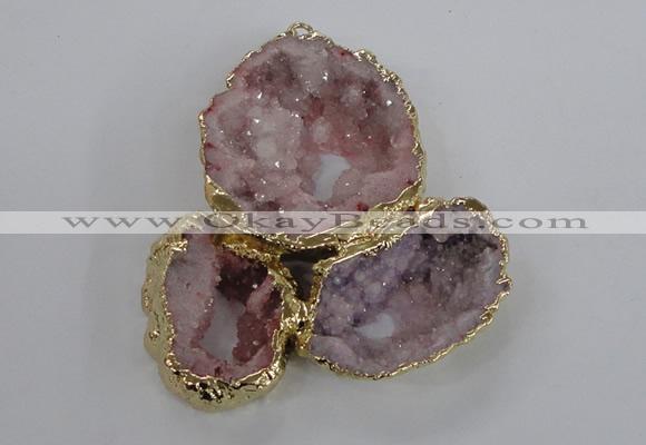 NGP2866 25*30mm - 40*45mm freeform druzy agate pendants