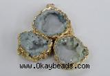 NGP2868 25*30mm - 40*45mm freeform druzy agate pendants