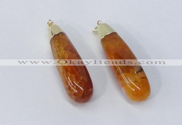 NGP2921 16*58mm - 18*60mm teardrop agate gemstone pendants