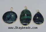 NGP2931 30*40mm - 30*50mm freeform chrysocolla gemstone pendants