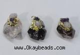 NGP2958 18*25mm - 20*35mm freeform mixed quartz pendants