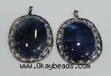 NGP2972 50*60mm oval agate gemstone pendants wholesale