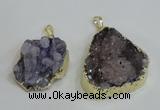 NGP2976 25*30mm – 25*35mm freeform druzy agate pendants