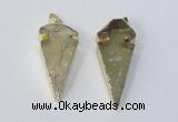 NGP3028 15*35mm – 20*50mm arrowhead lemon quartz gemstone pendants