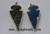 NGP3054 25*50mm - 28*55mm arrowhead agate pendants wholesale