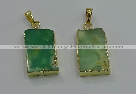 NGP3062 13*18mm – 15*25mm rectangle Australia chrysoprase pendants