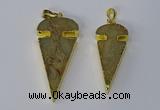 NGP3065 18*40mm – 22*50mm arrowhead sea sediment jasper pendants