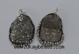 NGP3096 25*35mm – 30*40mm freeform druzy agate pendants