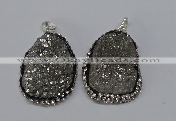 NGP3096 25*35mm – 30*40mm freeform druzy agate pendants