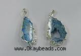 NGP3103 25*40mm - 30*50mm freeform druzy agate gemstone pendants