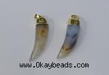 NGP3109 10*40mm - 12*45mm oxhorn montana agate pendants wholeasle