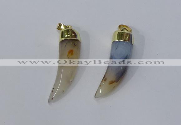 NGP3109 10*40mm - 12*45mm oxhorn montana agate pendants wholeasle