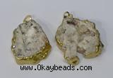 NGP3135 25*35mm - 40*50mm freeform plated druzy agate pendants