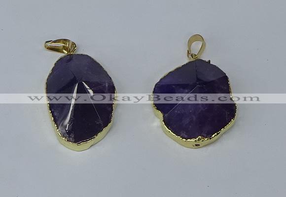 NGP3162 22*30mm - 25*35mm freeform amethyst gemstone pendants