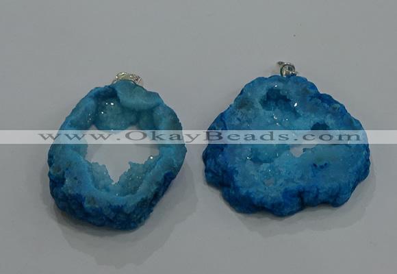 NGP3191 30*40mm - 45*50mm freeform druzy agate pendants