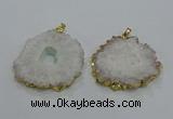 NGP3195 35*40mm - 45*50mm freeform druzy agate pendants