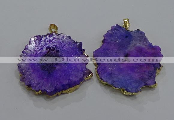 NGP3198 35*40mm - 45*50mm freeform druzy agate pendants