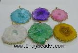 NGP3201 35*40mm - 45*50mm freeform druzy agate pendants