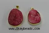 NGP3213 30*40mm - 35*45mm freeform druzy agate pendants