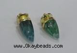 NGP3251 15*30mm - 18*35mm faceted bullet fluorite pendants